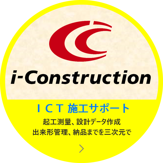 ICT施工サポート　起工測量、設計データ作成出来形管理、納品までを三次元で